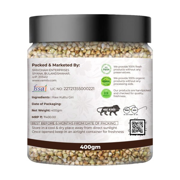 🌾 Vamitv Whole Buckwheat Seeds (Kuttu Giri) – 400g | 100% Natural | Gluten-Free Superfood - Image 2