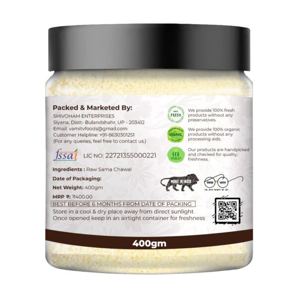 🌾 Vamitv Samvat Rice (Sama Chawal / Samak / Samo) – 400g | 100% Natural Upwaas Food - Image 2
